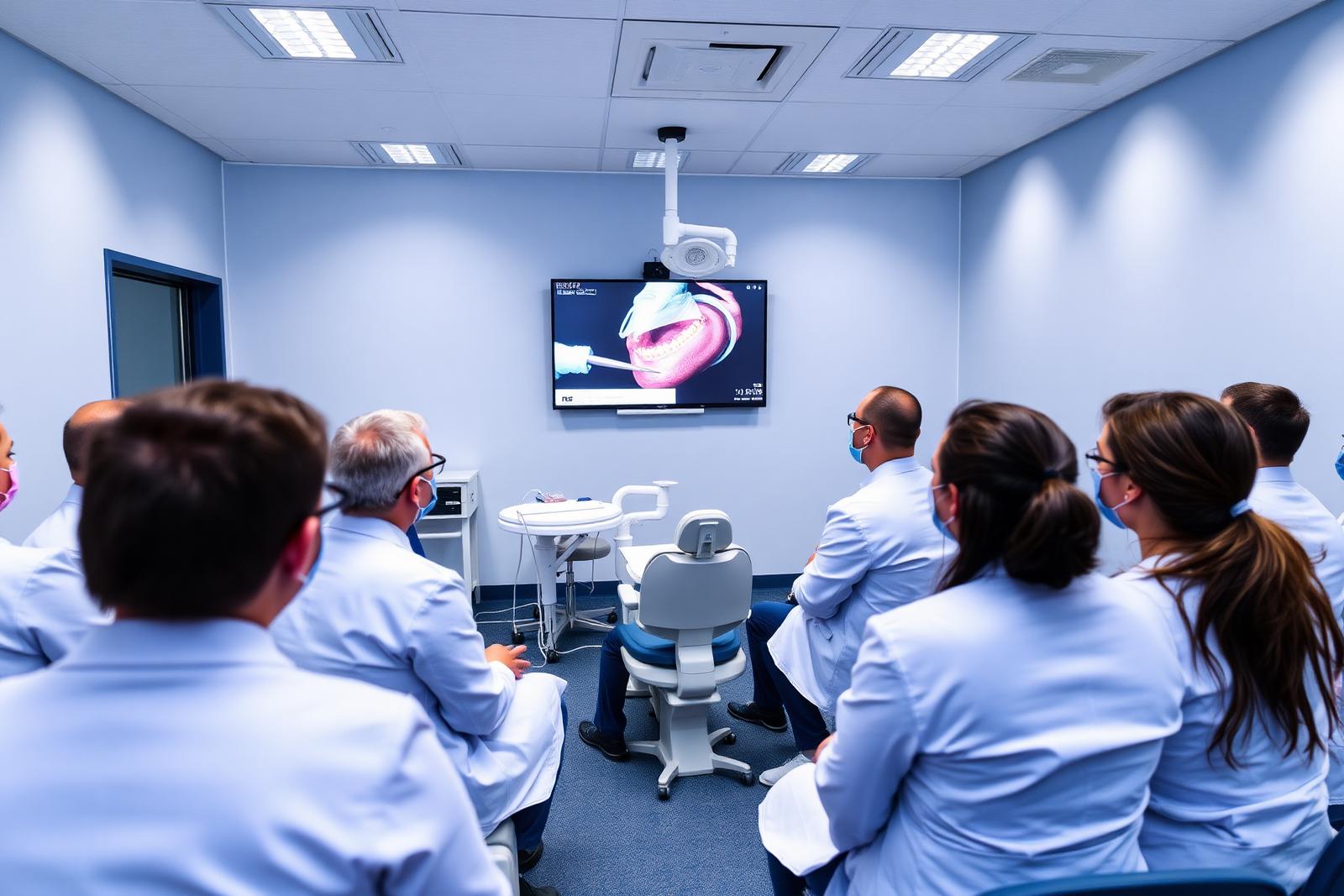 Profissionais em curso de implantodontia